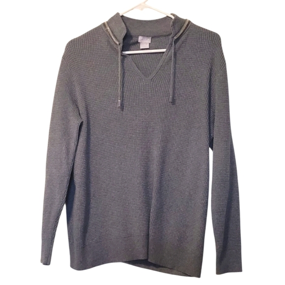 Chico's Jeweled Gray V-Neck Sweater Knit Long Sleeve - Picture 1 of 10